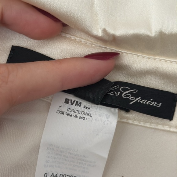 Les Copains ivory silk long sleeve blouse - Picture 10 of 10